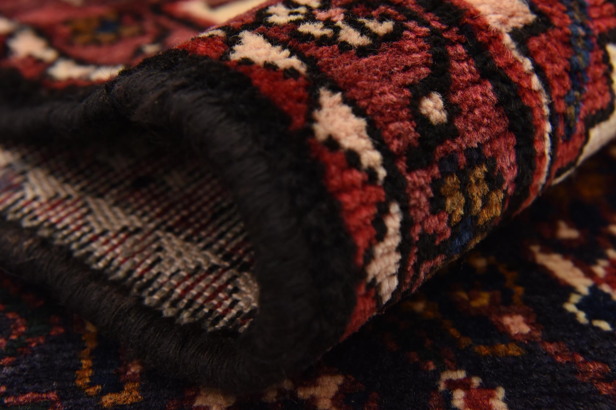 3' 7 x 10' 2 Hand Knotted Hossainabad Persian Wool Runner Rug