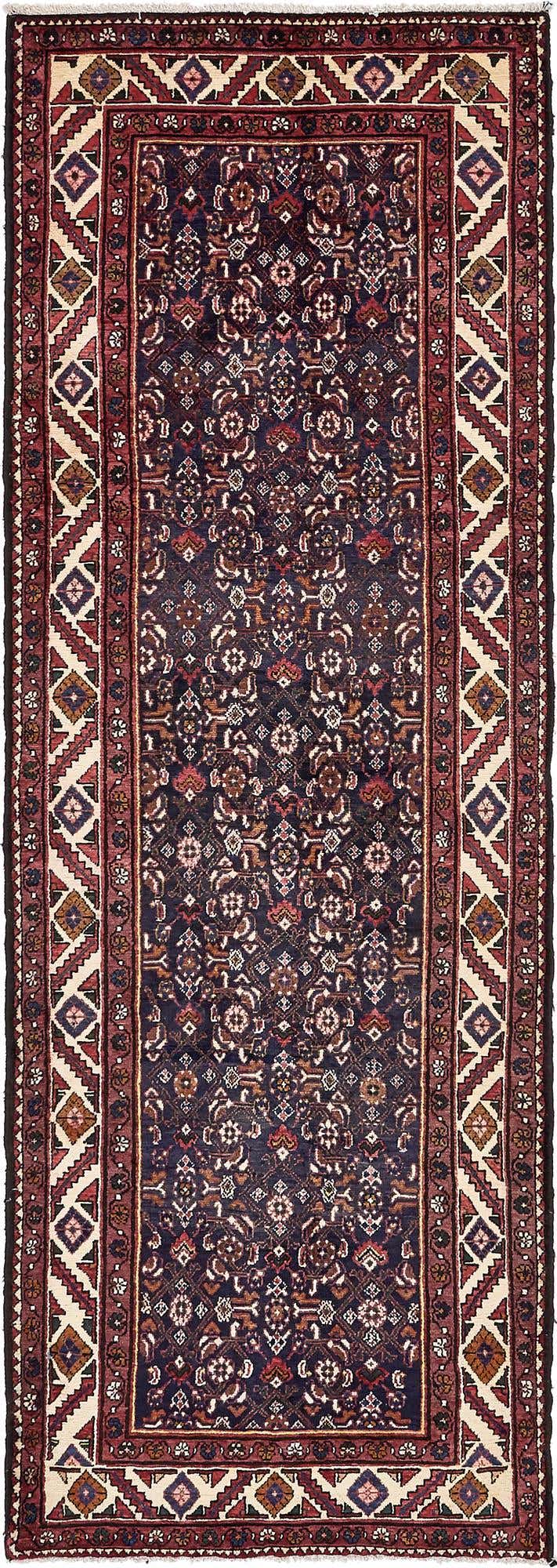 3' 7 x 10' 2 Hand Knotted Hossainabad Persian Wool Runner Rug