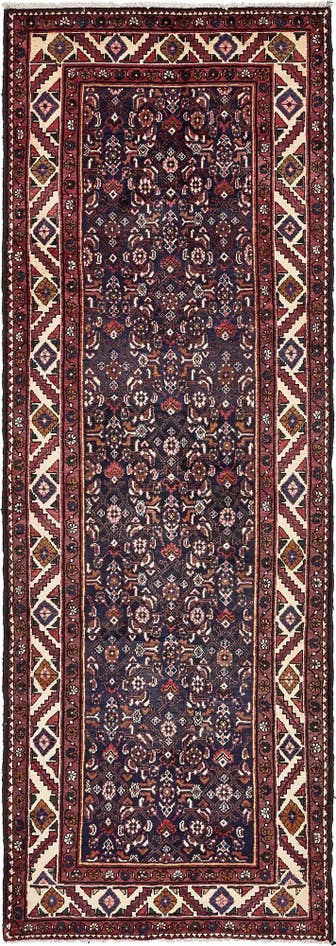 Detail image of 3' 7 x 10' 2 Hand Knotted Hossainabad Persian Wool Runner Rug