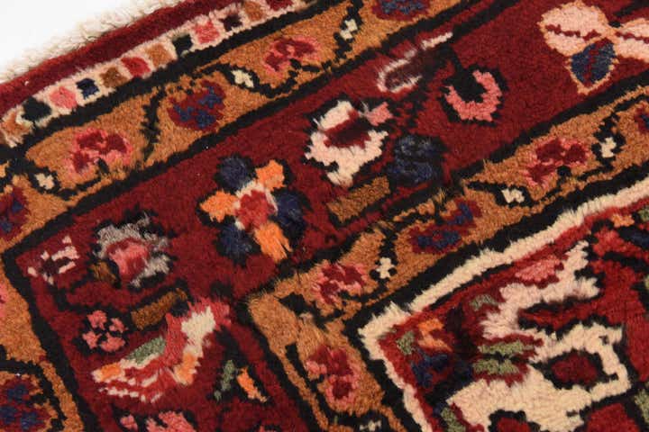 3' 10 x 11' Hand Knotted Hossainabad Persian Wool Runner Rug