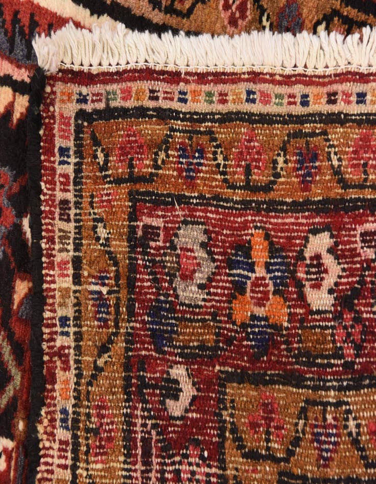 Detail image of 3' 10 x 11'  Hand Knotted Hossainabad Persian Wool Runner Rug