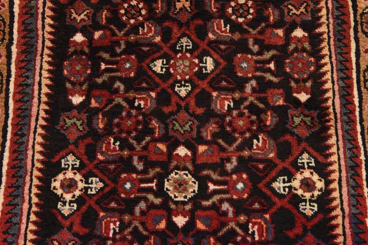 3' 10 x 11' Hand Knotted Hossainabad Persian Wool Runner Rug