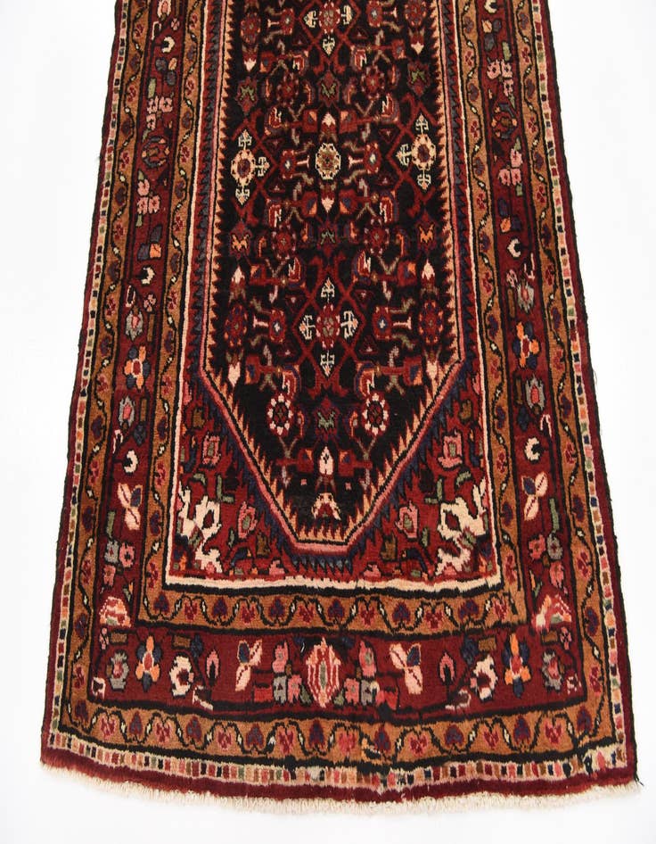 Detail image of 3' 10 x 11'  Hand Knotted Hossainabad Persian Wool Runner Rug