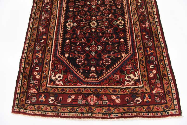 3' 10 x 11' Hand Knotted Hossainabad Persian Wool Runner Rug