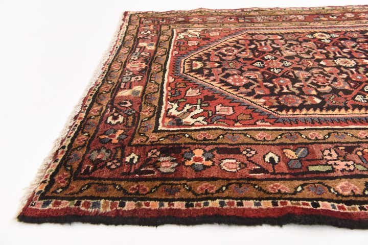 3' 10 x 11' Hand Knotted Hossainabad Persian Wool Runner Rug