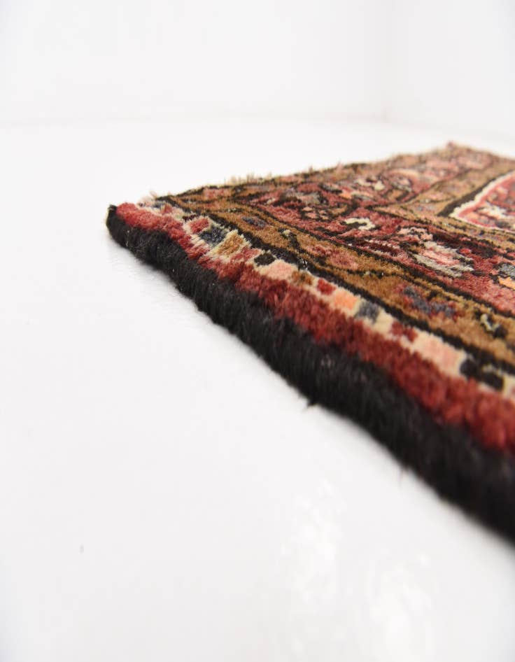 Detail image of 3' 10 x 11'  Hand Knotted Hossainabad Persian Wool Runner Rug