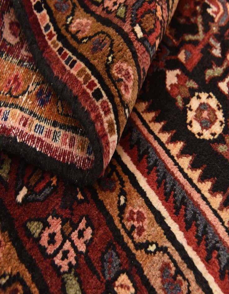Detail image of 3' 10 x 11'  Hand Knotted Hossainabad Persian Wool Runner Rug
