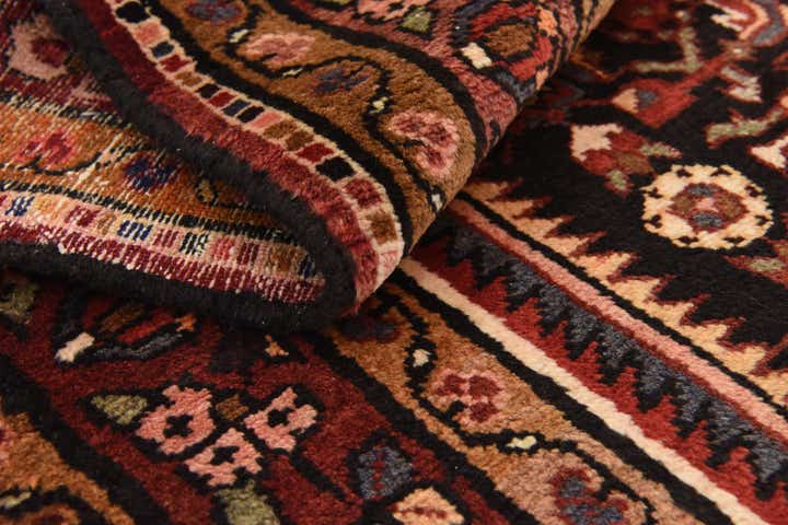 3' 10 x 11' Hand Knotted Hossainabad Persian Wool Runner Rug