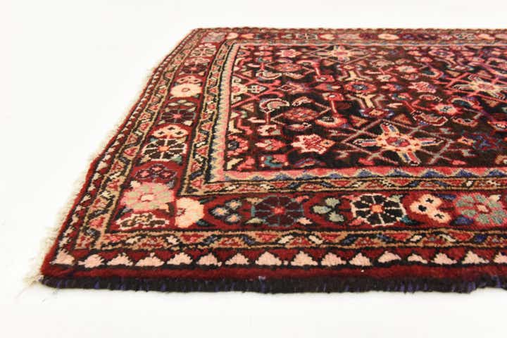 3' 7 x 10' Hand Knotted Hossainabad Persian Wool Runner Rug