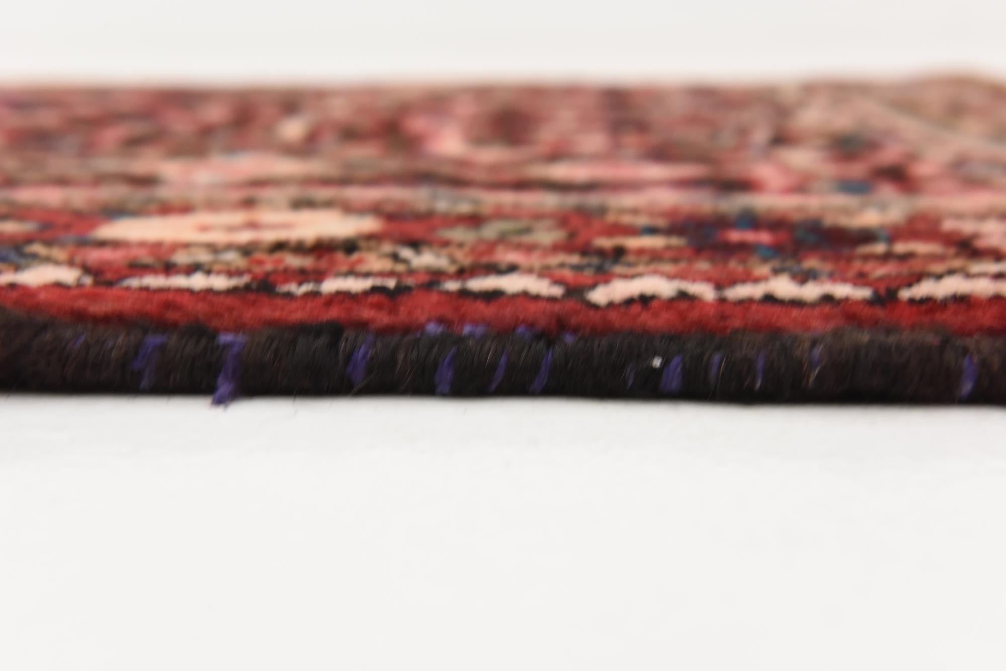 3' 7 x 10' Hand Knotted Hossainabad Persian Wool Runner Rug