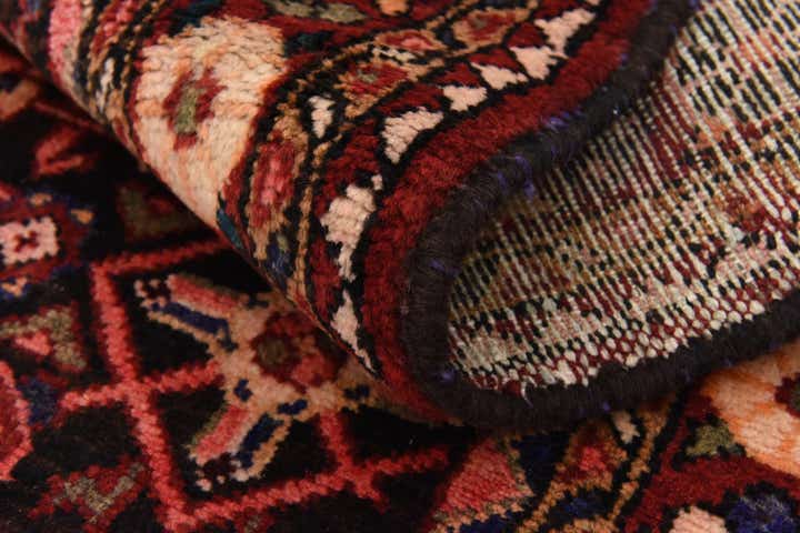 3' 7 x 10' Hand Knotted Hossainabad Persian Wool Runner Rug