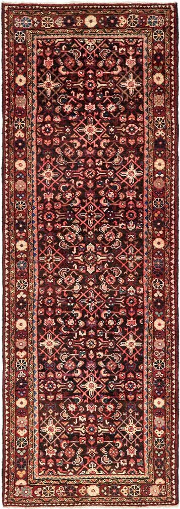 3' 7 x 10' Hand Knotted Hossainabad Persian Wool Runner Rug