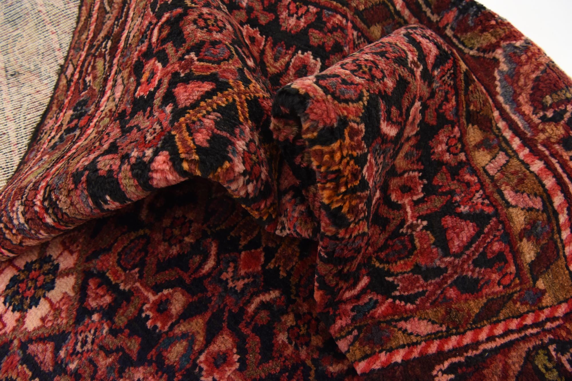 3' 5 x 11' 10 Hand Knotted Hossainabad Persian Wool Runner Rug