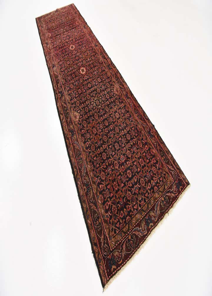 3' 5 x 11' 10 Hand Knotted Hossainabad Persian Wool Runner Rug