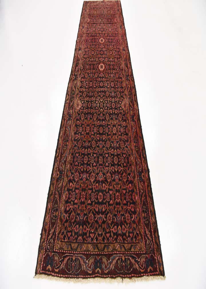 3' 5 x 11' 10 Hand Knotted Hossainabad Persian Wool Runner Rug