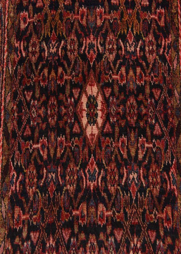 3' 5 x 11' 10 Hand Knotted Hossainabad Persian Wool Runner Rug