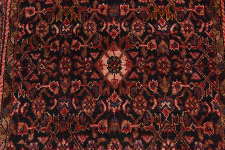 3' 5 x 11' 10 Hand Knotted Hossainabad Persian Wool Runner Rug
