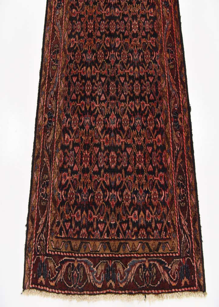 3' 5 x 11' 10 Hand Knotted Hossainabad Persian Wool Runner Rug