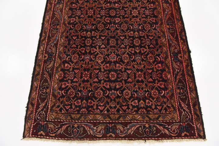 3' 5 x 11' 10 Hand Knotted Hossainabad Persian Wool Runner Rug