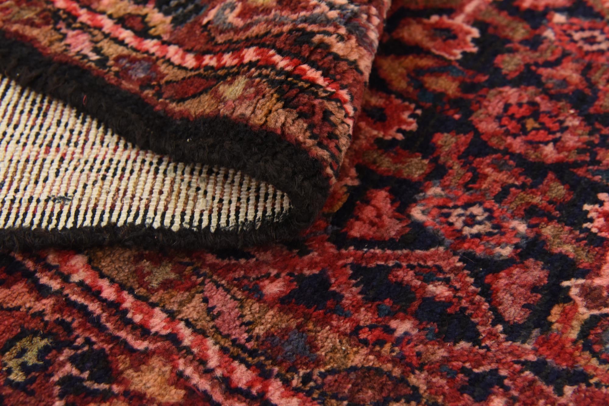 3' 5 x 11' 10 Hand Knotted Hossainabad Persian Wool Runner Rug
