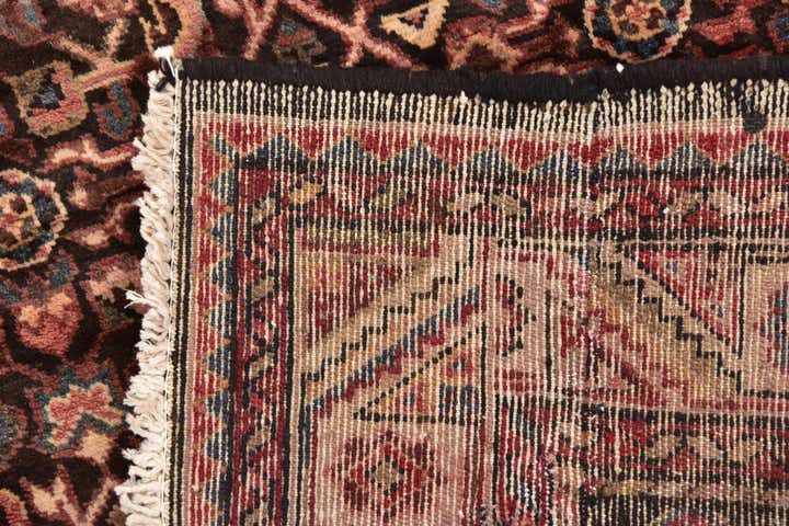 3' 10 x 11' 4 Hand Knotted Hossainabad Persian Wool Runner Rug