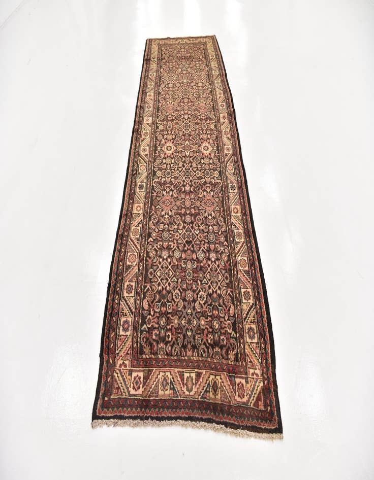 Detail image of 3' 10 x 11' 4 Hand Knotted Hossainabad Persian Wool Runner Rug