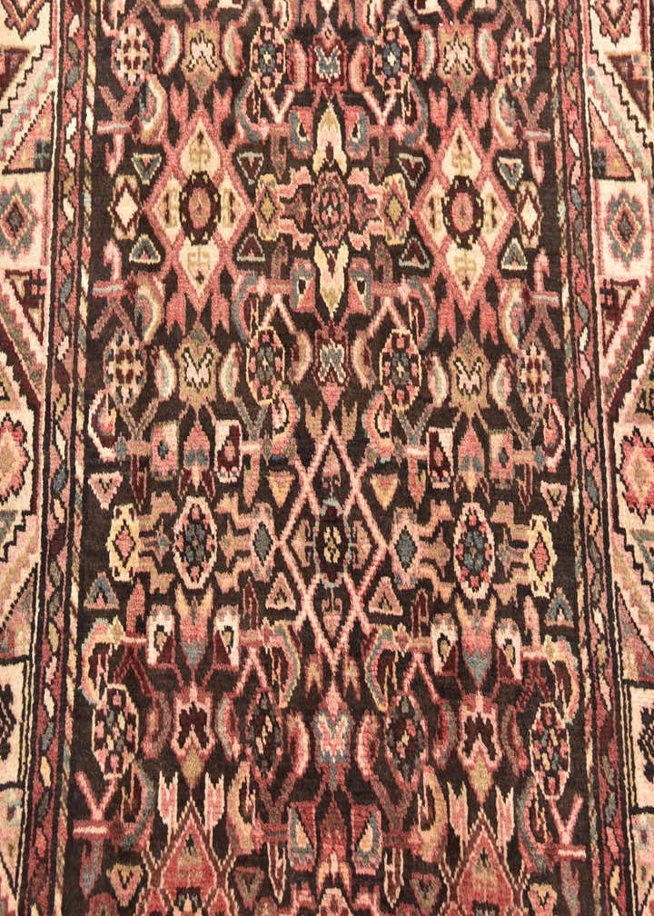 3' 10 x 11' 4 Hand Knotted Hossainabad Persian Wool Runner Rug