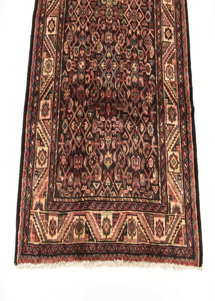 3' 10 x 11' 4 Hand Knotted Hossainabad Persian Wool Runner Rug
