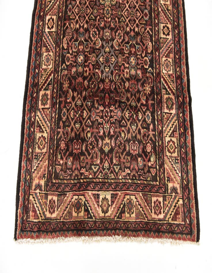 Detail image of 3' 10 x 11' 4 Hand Knotted Hossainabad Persian Wool Runner Rug