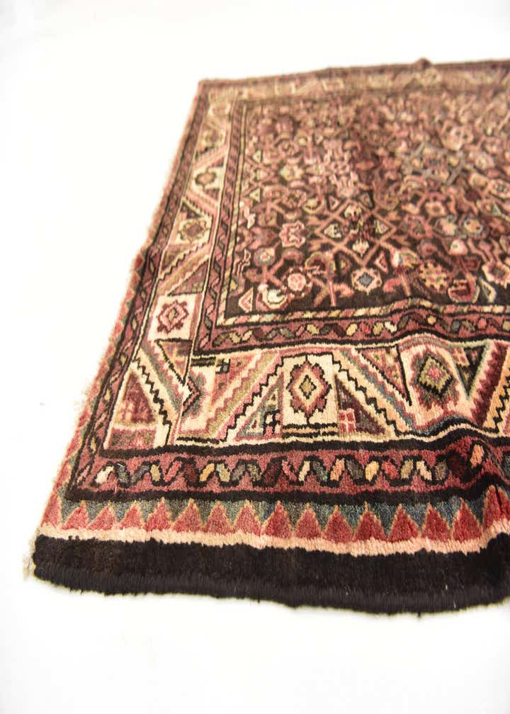 3' 10 x 11' 4 Hand Knotted Hossainabad Persian Wool Runner Rug