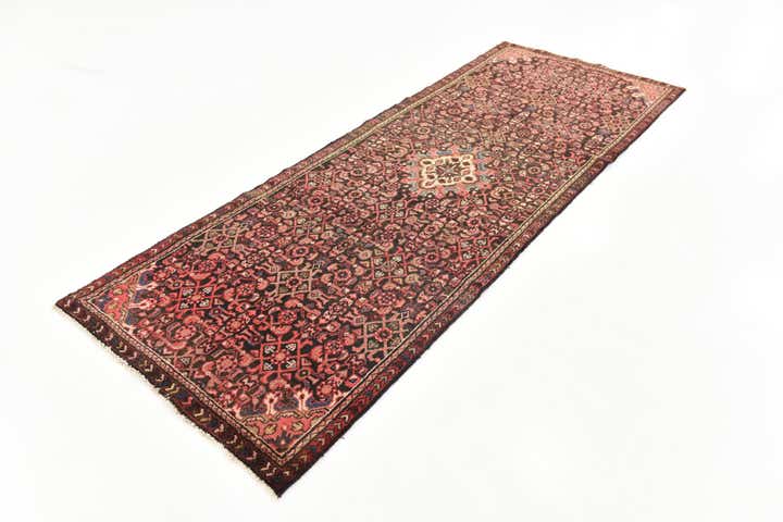 3' 8 x 10' Hand Knotted Hossainabad Persian Wool Runner Rug
