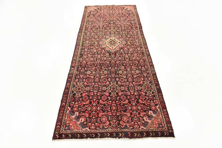 3' 8 x 10' Hand Knotted Hossainabad Persian Wool Runner Rug