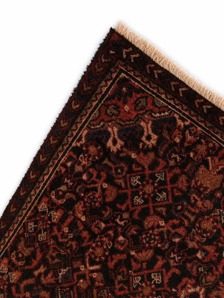 3' 8 x 10' Hand Knotted Hossainabad Persian Wool Runner Rug