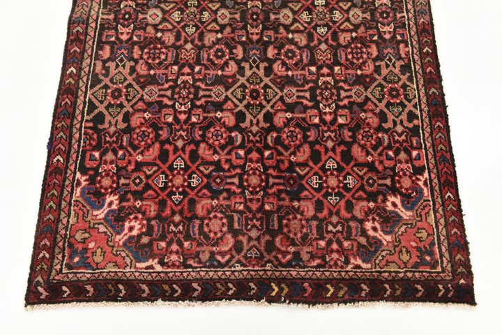 3' 8 x 10' Hand Knotted Hossainabad Persian Wool Runner Rug