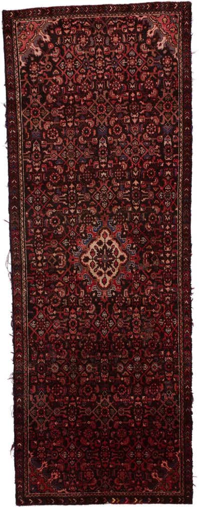 3' 8 x 10' Hand Knotted Hossainabad Persian Wool Runner Rug