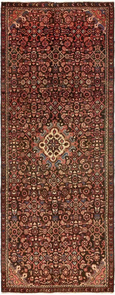 3' 8 x 10' Hand Knotted Hossainabad Persian Wool Runner Rug