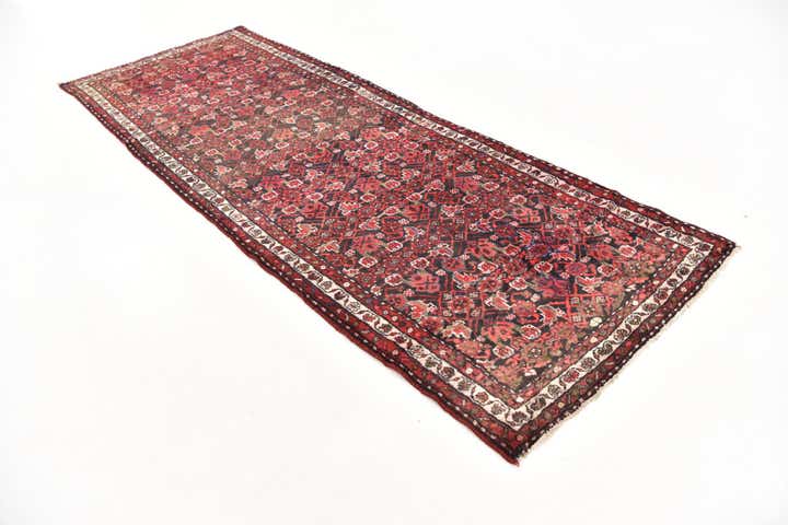 3' 9 x 10' Hand Knotted Hossainabad Persian Wool Runner Rug