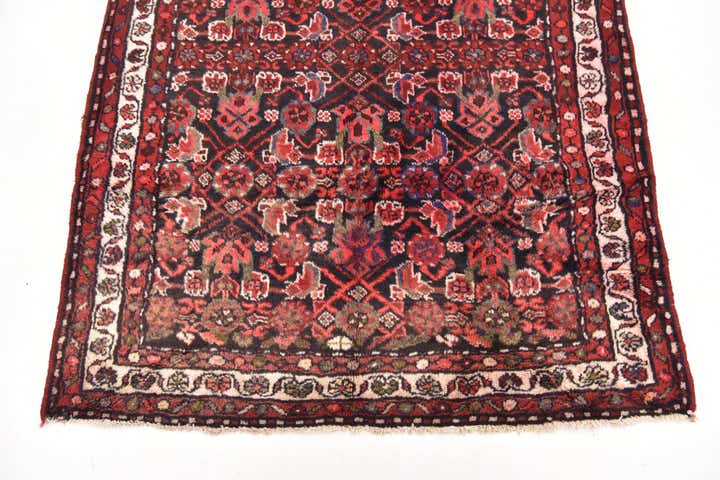 3' 9 x 10' Hand Knotted Hossainabad Persian Wool Runner Rug