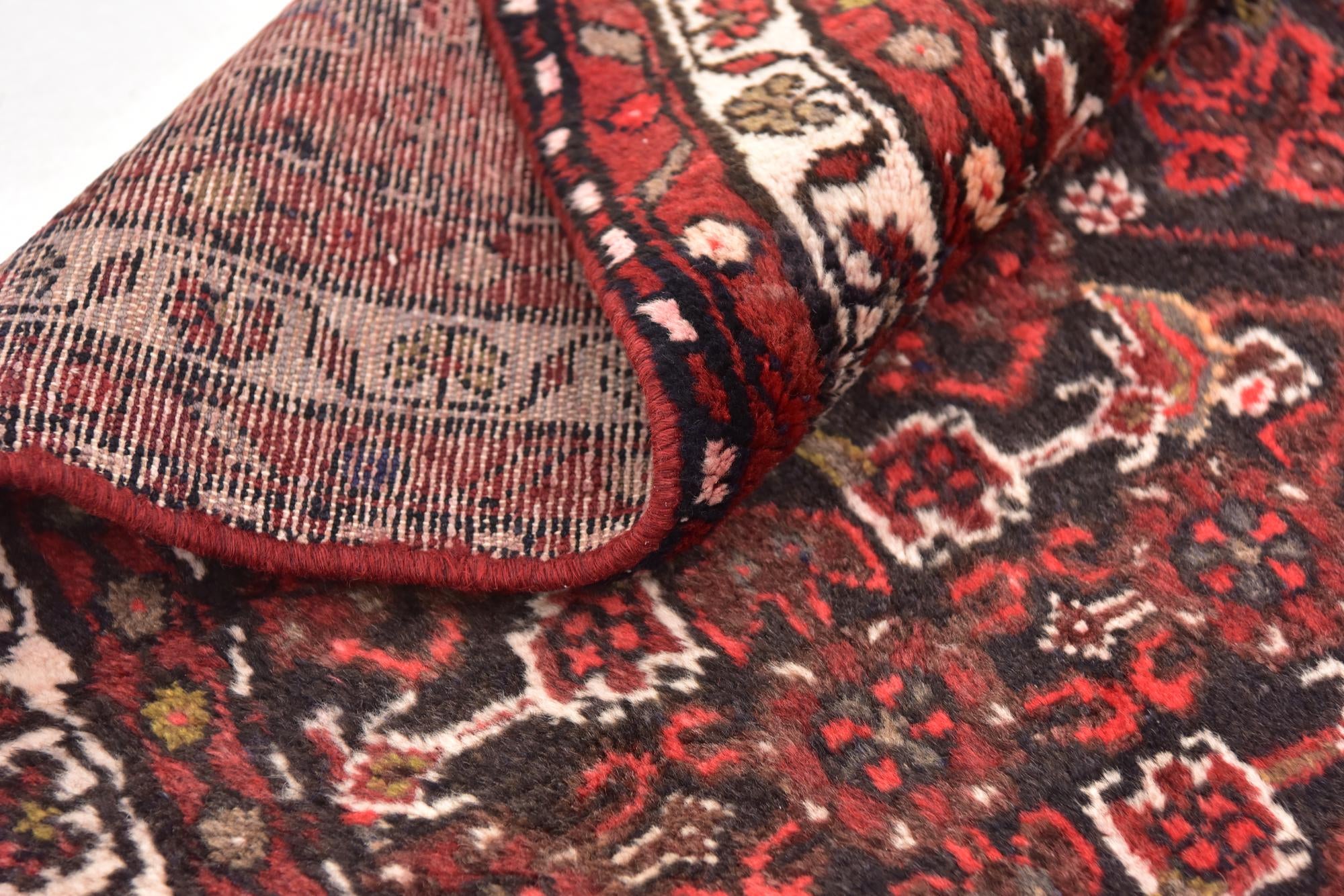3' 9 x 10' Hand Knotted Hossainabad Persian Wool Runner Rug