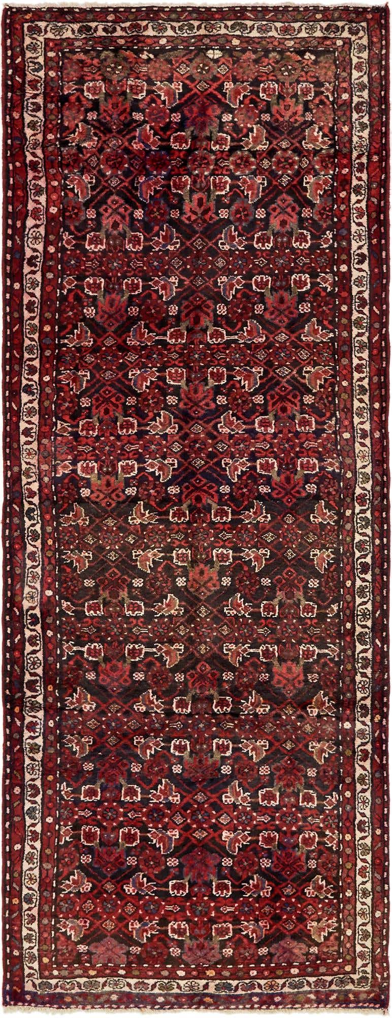 3' 9 x 10' Hand Knotted Hossainabad Persian Wool Runner Rug