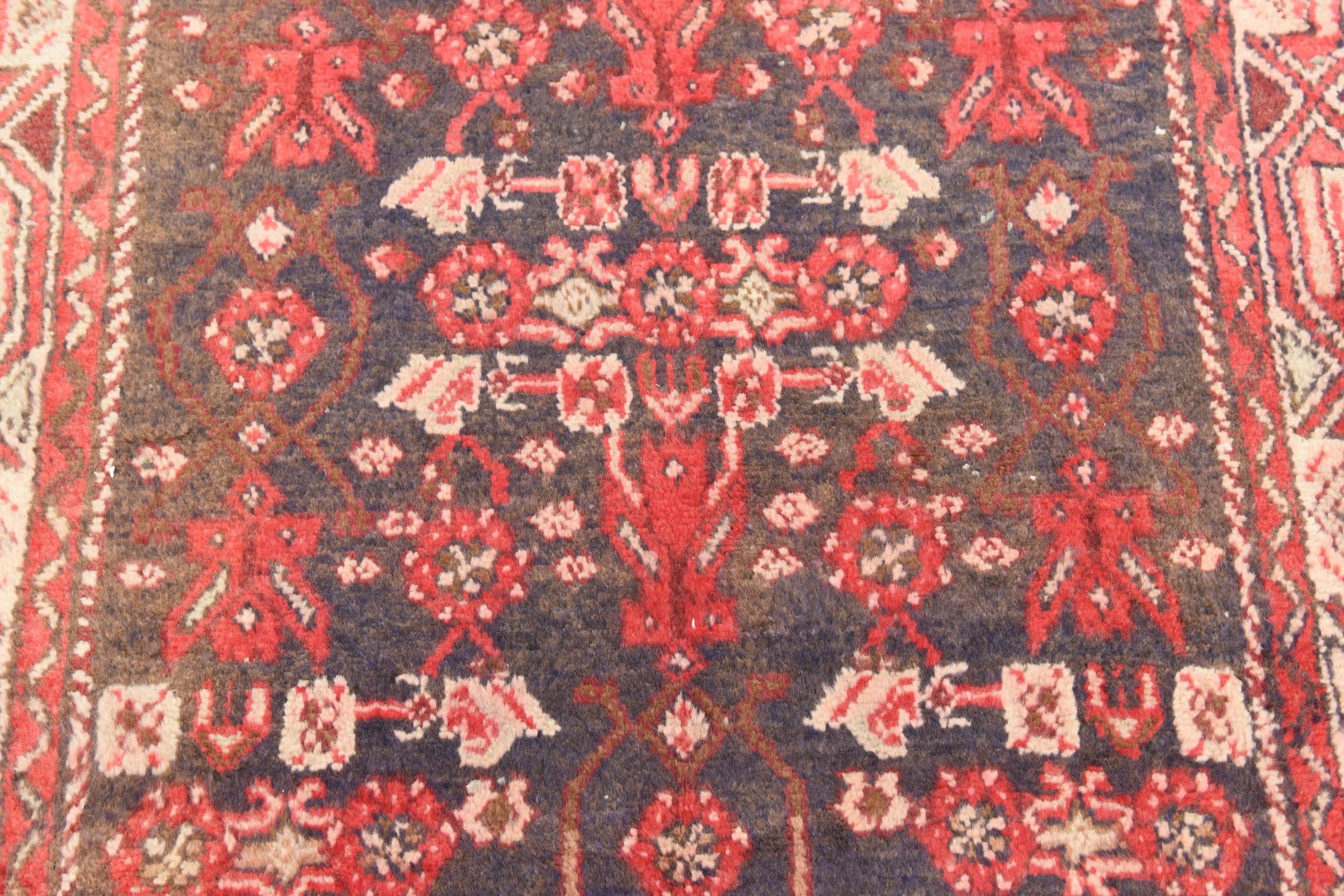 3' 6 x 9' 6 Hand Knotted Hossainabad Persian Wool Runner Rug
