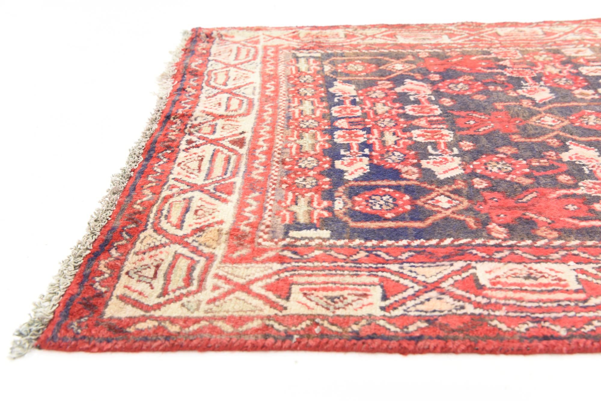 3' 6 x 9' 6 Hand Knotted Hossainabad Persian Wool Runner Rug