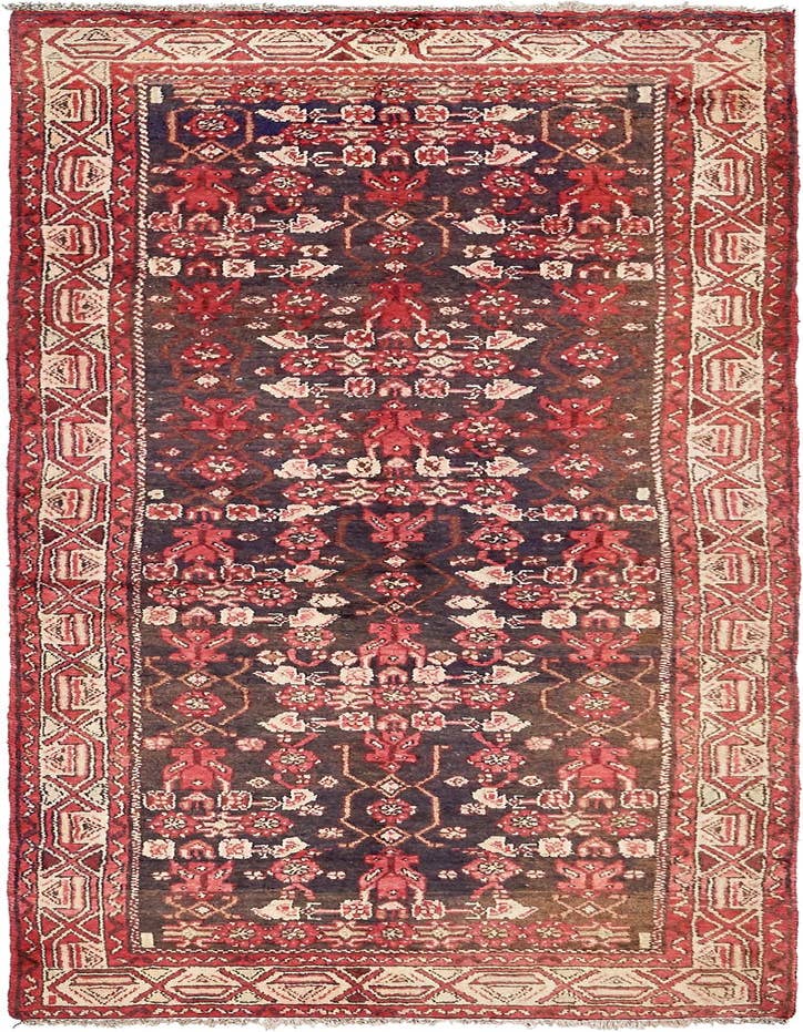 Detail image of 3' 6 x 9' 6 Hand Knotted Hossainabad Persian Wool Runner Rug
