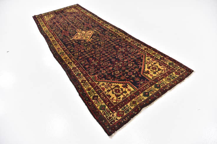 Detail image of 3' 10 x 10' 2 Hand Knotted Hossainabad Persian Wool Runner Rug