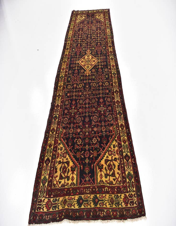 Detail image of 3' 10 x 10' 2  Hand Knotted Hossainabad Persian Wool Runner Rug