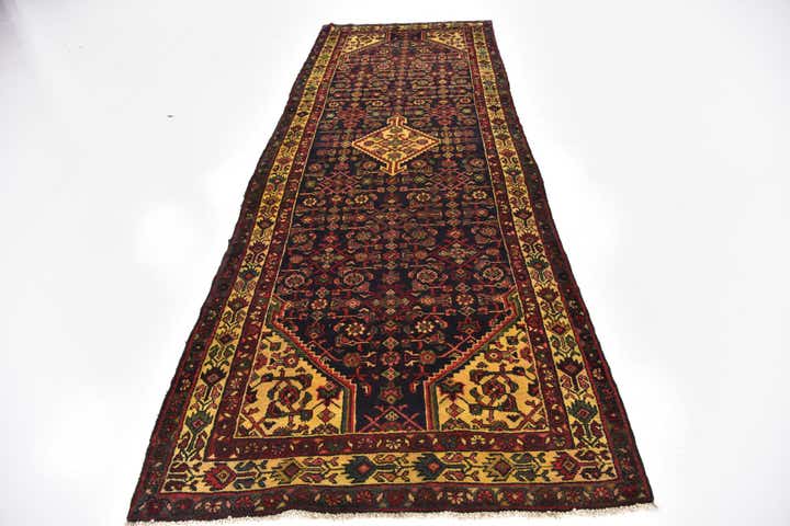 3' 10 x 10' 2 Hand Knotted Hossainabad Persian Wool Runner Rug