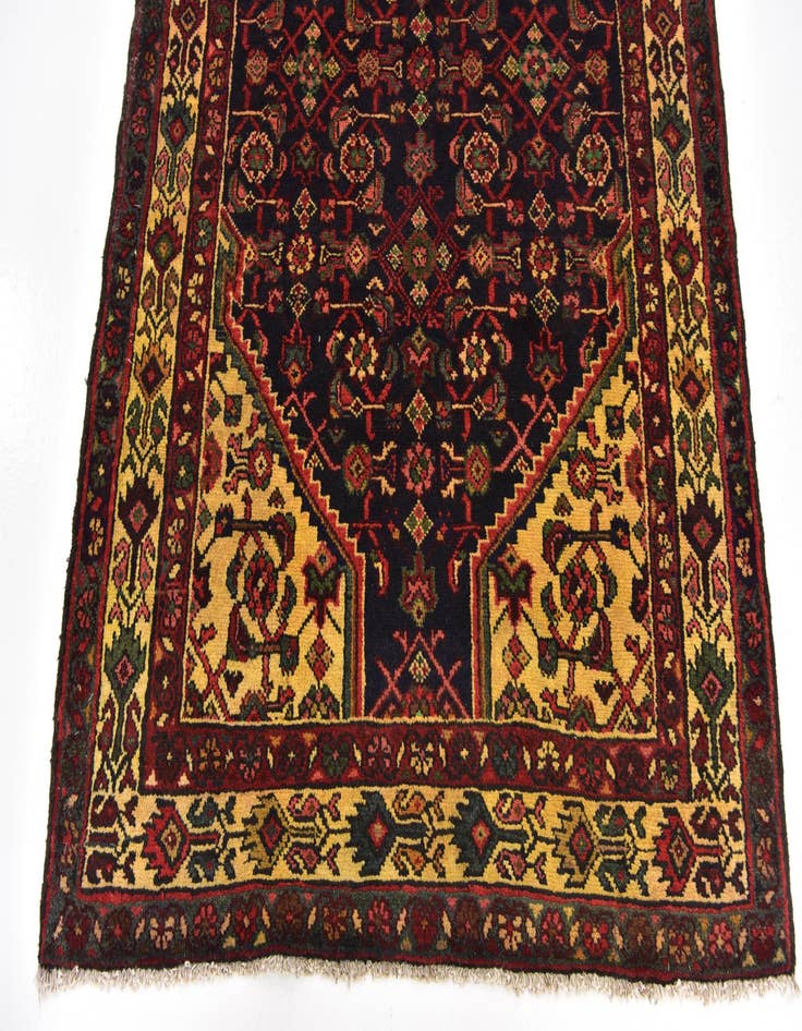 Detail image of 3' 10 x 10' 2  Hand Knotted Hossainabad Persian Wool Runner Rug