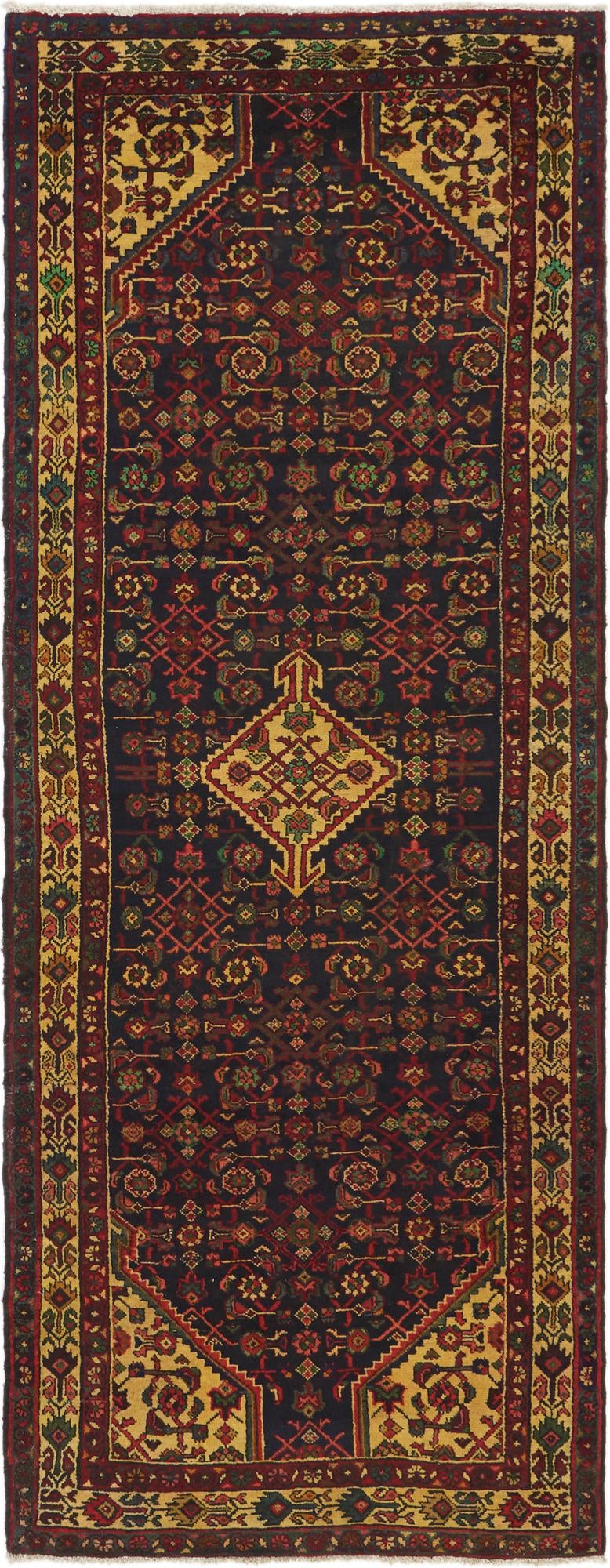 3' 10 x 10' 2 Hand Knotted Hossainabad Persian Wool Runner Rug
