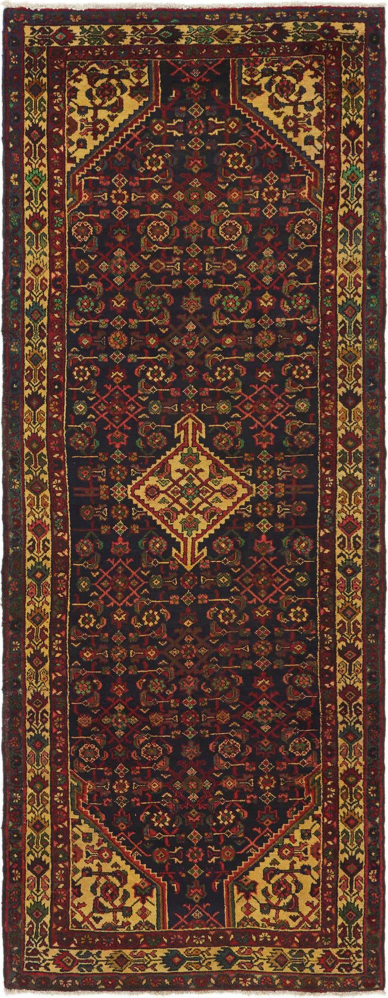 3' 10 x 10' 2 Hand Knotted Hossainabad Persian Wool Runner Rug