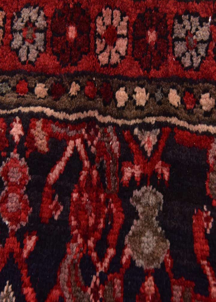 4' x 10' 6 Hand Knotted Hossainabad Persian Wool Runner Rug